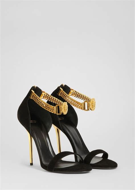 versace signature ankle strap sandals|Versace sandals for ladies.